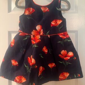 Janie and Jack Floral Dress - Orange and Navy